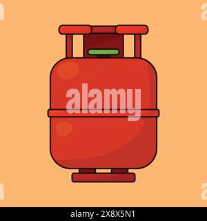 gas cylinder icon vector. flat fire gas cylinder illustration. metallic gas cylinder icon Stock Vector