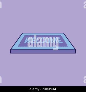 door mat icon vector. welcome door mat illustration icon. Welcome door carpet floor mat icon Stock Vector