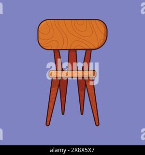 Wooden chair icon vector. wooden furniture illustration chair cartoon Stock Vector