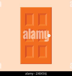 wooden door icon vector. house door illustration. wooden door icon Stock Vector