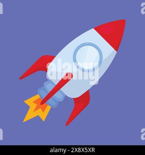 Rocket spaceship launch icon vector. Spaceship icon illustration rocket launch Stock Vector