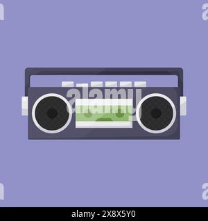 Radio Cassette Player icon vector. Cassette player illustration vector. fm radio player icon Stock Vector