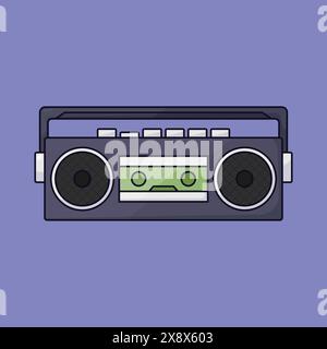 Radio Cassette Player icon vector. Cassette player illustration vector. fm radio player icon Stock Vector
