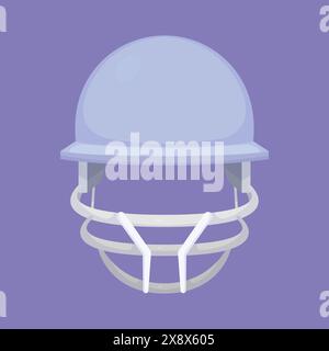Sports Head protection gear icon. Cricket helmet vector. Baseball headgear icon. Rugby helmet. Cricket helmet protection illustration Stock Vector