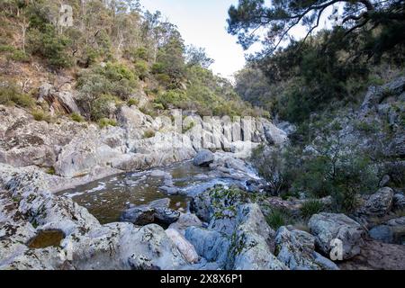 Wollemombi river in Oxley Rivers national park, flowing to Australia's second largest waterfall, NSW,Australia Stock Photo