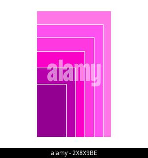 Pink gradient squares. Abstract geometric design. Vibrant color blocks. Vector illustration. Stock Vector