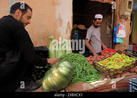 Vegetable sellers in Ghardaia market. Mazb Valley.Ghardaia Province.North Sahara.Algeria Stock Photo