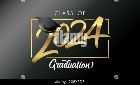 Congratulations Class of 2024 Graduation Cap and Diploma Design Stock ...
