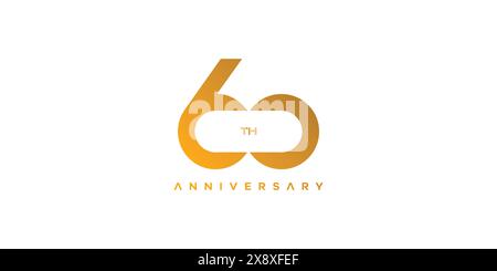 Modern and elegant number 60 logo design Stock Vector