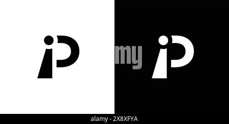 Modern and Unique letter IP initials logo design Stock Vector