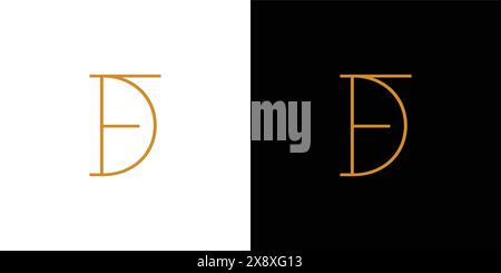 Unique and Modern FD logo design Stock Vector