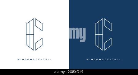 Unique and modern C window logo design Stock Vector