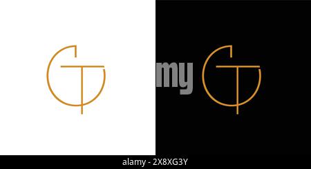 Unique and Modern GT logo design Stock Vector