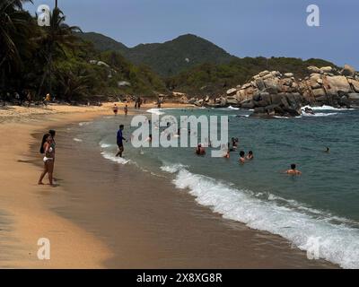 Cabo San Juan is a much visited beach in Tyrona National Park or Parque Nacional Natural Tayrona - Caribbean coast of Colombia Stock Photo