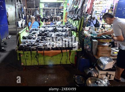 Used camera shop in Sham Shui Po, Kowloon, Hong Kong. Stock Photo