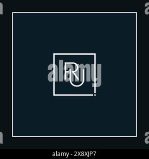 RU Vector Logo Template - Simple Icon for Initial Letter R and U Monogram Stock Vector