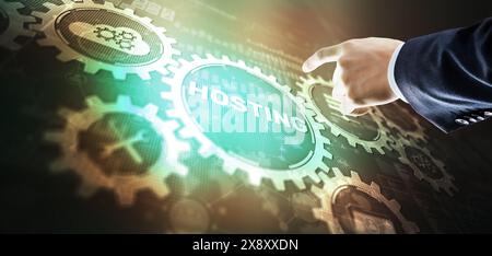 Hosting Cloud and edge computing technology concepts. Mixed Media. Stock Photo