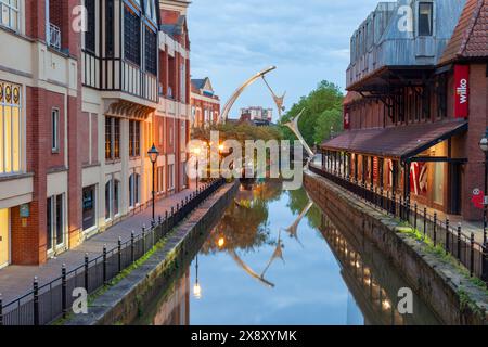 Evening in Lincoln city centre, Lincolnshire, England. Stock Photo