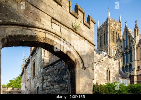 Spring morning at Lincoln Cathedral, Lincoln, England. Stock Photo