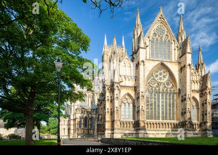 Spring morning at Lincoln cathedral, Lincolnshire, England. Stock Photo