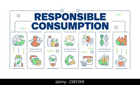 Responsible consumption word concept isolated on white Stock Vector