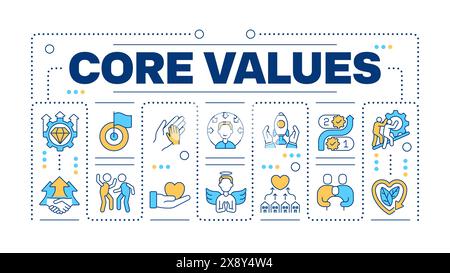 Core values word concept isolated on white Stock Vector