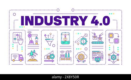 Industry 4 word concept isolated on white Stock Vector