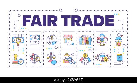 Fair trade word concept isolated on white Stock Vector