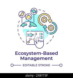 Ecosystem-based management multi color concept icon Stock Vector