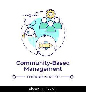 Community-based management multi color concept icon Stock Vector