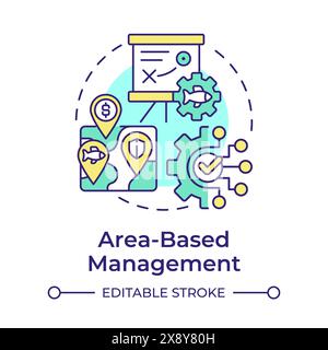 Area-based management multi color concept icon Stock Vector