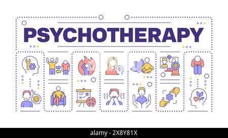 Psychotherapy word concept isolated on white Stock Vector