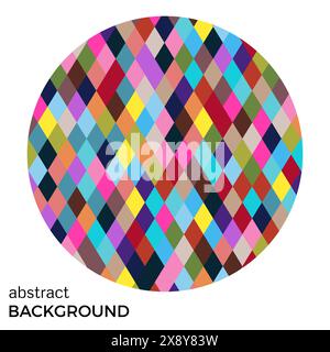 Colorful circle of rhombuses isolated on white background. Abstract vector background. Stock Vector
