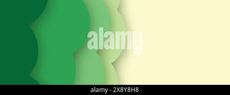 Abstract  Background with Green Paper Cut shapes banner design. Vector illustration Stock Vector