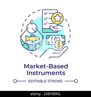 Market-based instruments multi color concept icon Stock Vector