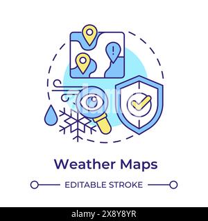 Weather maps multi color concept icon Stock Vector