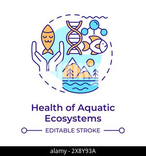 Health of aquatic ecosystems multi color concept icon Stock Vector