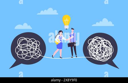 Understanding problem solution simplify challenge. Stock Vector