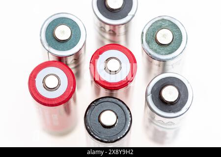 AA Batteries on a white background Stock Photo