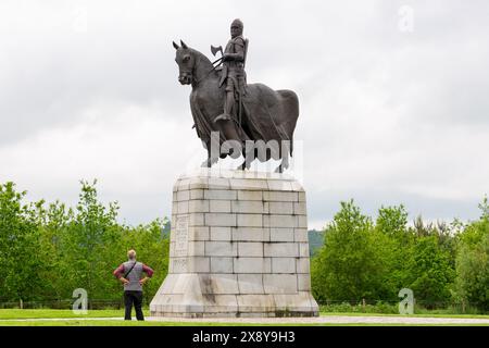 Statue of Robert the Bruce King of Scots, at the monument for the Battle of Bannockburn, Bannockburn Visitor Centre, Stirling Scotland Stock Photo