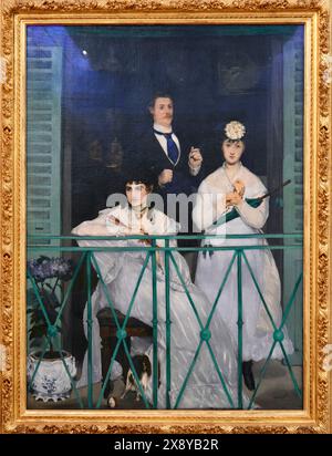 France, Gironde, Bordeaux, area listed as World Heritage by UNESCO, the Museum of Fine Arts (MusBA), Le Balcon, painting by Edouard Manet painted in 1 Stock Photo