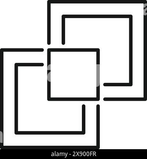 Minimalistic design featuring overlapping square and rectangle outlines Stock Vector