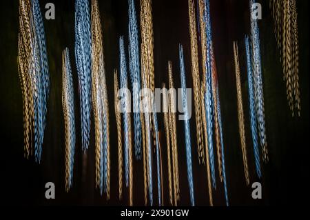 Abstract fast moving stripe lines. High speed motion blur. Stock Photo