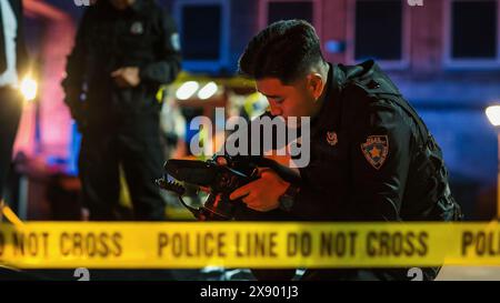 Evidence Found Policeman Checking Camera after Taking Forensic Photos of Evidence ...