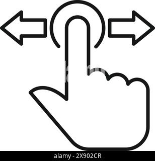 Hand Gesture Symbol for Directional Movement Stock Vector Image & Art ...