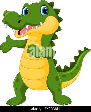 Vector illustration of crocodile cartoon isolated on white background Stock Vector