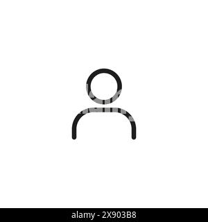 Black and white person icon with a circle over their head Stock Vector