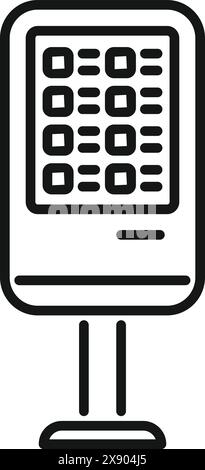 Black and white line art vector of a microphone stand, suitable for icons and music themes Stock Vector