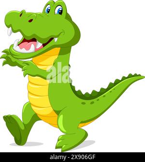 Vector illustration of crocodile cartoon isolated on white background Stock Vector