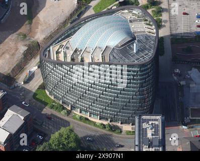 aerial view of Co-operative Group HQ at One Angel Square, Manchester Stock Photo